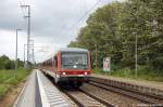 928 243 als RB11 (RB 13208) von Schwerin Hbf nach Hagenow Stadt am Haltepunkt Schwerin Sd.