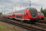 Am 30.07.2016 fuhr der RE 4307 von Hamburg Hbf nach Rostock Hbf mal wieder außerplanmäßig mit 4 Wagen,gegen 10:50 Uhr kam die Fuhre im Rostocker Hbf rein.