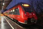 442 342 als S1(Rostock-Warnemnde)kurz vor der Ausfahrt im Haltepunkt Rostock-Holbeinplatz.20.01.2017