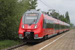 442 845 als S1(Warnemünde-Rostock)bei der Einfahrt im Haltepunkt Rostock-Holbeinplatz.24.05.2017