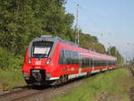 442 837 als S1(Warnemünde-Rostock)bei der Einfahrt in Rostock-Bramow.