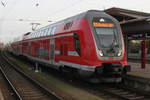 445 009 als RE5(Elsterwerda-Rostock)kurz nach der Ankunft im Rostocker Hbf.25.1.2019