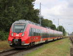 Am Vormittag des 23.08.2020 fuhr mir das Haustier als S1 von Warnemünde nach Rostock Hbf in Rostock-Bramow vor die Linse.