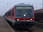 S3 von Rostock-Seehafen/Nord Richtung Rostock Hbf kurz vor der Ausfahrt im Hp Rostock-Hinrichsdorfer Str.(20.02.09)