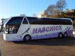 Neoplan Starliner von Haschick aus Deutschland im Stadthafen Sassnitz.