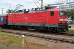 Die Rostocker 114 040-9 mit RE 13280 von Warnemnde nach Berlin-Lichtenberg fuhr am 29.05.2014 mit +20 Minuten Versptung los Grund waren Verzgerungen bei den Touristen.