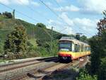 Regionalstrecke und Stadtverkehr, Heilbronn - Karlsruhe, GT 8-100 DM2S Nr.874 von D�wag Baujahr 2000, bei S�lzbach an 09.09.2015.