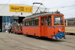 Lowa-Wagen 554 stand vor der Wagenhalle in Rostock-Marienehe.21.05.2016 