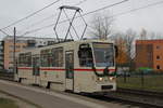 Tatra T6A2(704)stand am 26.11.2016 in der Haltestelle Rostock Kurt-Schumacher-Ring.