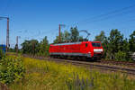 Die 189 024-3 (91 80 6189 024-3 D-DB) der DB Cargo AG rauscht am 28 Juni 2024, als Lz (Lokzug)/ auf Tfzf (Triebfahrzeugfahrt) durch Ruderdorf (Kreis Siegen) in Richtung Siegen.