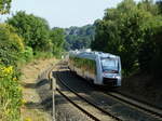 S7 (Abellio VT 12 12 07) Richtung Wuppertal an der Bockmühle, 1.9.16.