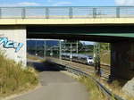 Die Regionalbahn nach Eisenach bei Linderbach, 10.8.16.