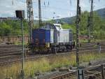 Lok 1 der Aschaffenburger Hafenbahn (92 80 1293 515-3 D-BR) steht hier am 20.08.2014 auf einem der Gütergleise dea Aschaffenburger Hauptbahnhofes.