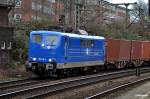 151 118-7 ist mit einen kastenzug durch hh-harburg gefahren,24.02.15