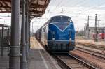 221 136-5 EGP - Eisenbahngesellschaft Potsdam mbH mit einem Kesselzug in Stendal und fuhr weiter in Richtung Magdeburg.