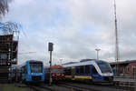 evb Triebwagen Generation am 09.12.2018 in Bremervörde / Bahnhof.