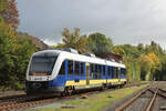 EVB 648 177 (648 677-2) verlässt Bremervörde und macht sich auf den Weg nach Buxtehude.