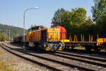 Die KSW 46 bzw. 277 807-4 (92 80 1277 807-4 D-KSW), die Vossloh G 1700-2 BB der KSW (Kreisbahn Siegen-Wittgenstein), am 18 September 2024 in Herdorf am Rangierbahnhof der KSW (Betriebsstätte Freien Grunder Eisenbahn KSW NE447 / DB-Nr. 9275).

Die Lok wurde 2008 von Vossloh in Kiel unter der Fabrik-Nr. 5001680 gebaut und an die KSW geliefert.
