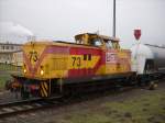 Lok 73 der MEG im Seehafen Rostock am 10.2.2011