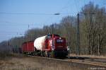 160073 (295 950-0) OHE - Osthannoversche Eisenbahnen AG mit einem Nahgterzug in Suderburg in Richtung Uelzen unterwegs.