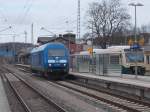 PRESS 253 015-8 und der PRESS VT650 032-4,am 08.April 2015,in Bergen/Rügen.