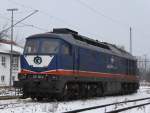 Raildox 232 103-2(ex EVB 622.01) abgestellt in Hhe Bahnhof Rostock-Bramow.14.02.2012