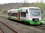 Am 26.April 2023 hatte der STB VT106,im Bahnhof Rauenstein,Kopf gemacht.