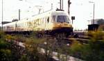 403 002-9 Lufthansa-Airport-Express bei der Parade 150 Jahre Deutsche Eisenbahn in Nürnberg Langwasser am 14.09.1985.