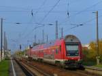 Ein typischer Dosto-Zug mit 143 816 als Zuglok bei der Ausfahrt aus Erfurt Ost, 26.10.15