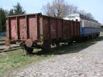 Der einzige Gterwagen auf Usedomer steht in Ahlbeck.Aufgenommen am 14.April 2013.