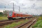 RE1 (RE 18122) von Frankfurt(Oder) nach Magdeburg Hbf in Priort am 29.08.2011.