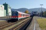 In Bad Harzburg verlsst gerade der RE (RE 14068) von Bad Harzburg nach Hannover Hbf den Bahnhof und geschoben hatte die 218 447-1.