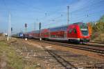 RE1 (RE 18122) von Frankfurt(Oder) nach Magdeburg Hbf in Satzkorn und geschoben hatte die 112 115-1.