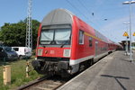 DABbuza 760 Steuerwagen D-DB 50 80 36-33 087-8 stand am Mittag des 28.05.2016 abgestellt in Warnemünde.