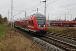 DBpzfa 766.1 Caspar David Friedrich als RE 5 von Rostock Hbf nach Wnsdorf-Waldstadt bei der Ausfahrt im Rostocker Hbf.31.10.2016