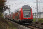 DBpzfa 766.1 als RE5 von Rostock Hbf nach Elsterwerda bei der Ausfahrt im Rostocker Hbf.18.10.2019