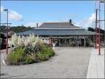 Der schne Bahnhof von Pepinster mit dem genau so schnen Blumenschmuck.