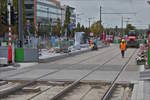 Impressionen der Straenbahnbaustelle auf dem Plateau du Kirchberg.