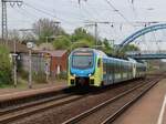 Abellio Westfalenbahn Triebzug ET 402 und ET 412 Gleis 4 Bahnhof Salzbergen 17-04-2025.

Abellio Westfalenbahn treinstel ET 402 en ET 412 spoor 4 station Salzbergen 17-04-2025.