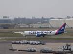 Icelandair TF-ICI Boeing 737-8MAX mit dem Name  Vestrahorn . Erstflug dieses Flugzeugs war am 11-06-2018. Flughafen Schiphol Amsterdam, Niederlande 09-02-2026.

Icelandair TF-ICI Boeing 737-8MAX met de naam  Vestrahorn . Eerste vlucht van dit vliegtuig was op 11-06-2018. Luchthaven Schiphol 09-02-2026.