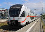 4110 617 als IC 2272 (Dresden-Warnemünde)musste am 05.06.2020 wegen Hp 0 in Warnemünde Werft halten.