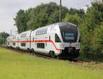 4110 115-1 als IC 2177(Warnemünde-Dresden)bei der Ausfahrt in Rostock-Lichtenhagen.07.08.2021