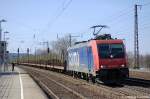 482 046-0 SBB Cargo die fr Raildox fhrt mit leeren Holzzug in Saarmund.