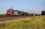 482 033-8 SBB Cargo mit einem Kesselzug  Umweltgefhrdender Stoff, flssig  in Vietznitz und fuhr in Richtung Wittenberge weiter.