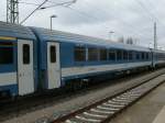 Ungarischer Speisewagen WRmz 61 55 88-91 104-5 als zweiter Wagen im Abschnitt Binz-Stralsund hinter der Zuglok,am 22.April 2012,im EC 2569 Binz-Dresden in Bergen/Rgen.