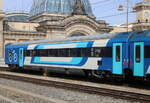 H-Start 61 55 84-91 405-0 Bbdpmz Fahrrad-Wagen im EC 173 von Hamburg-Altona nach Praha hl.n.am 17.08.2022 in Dresden Hbf.