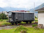 Ein italienischer 2-achsiger Messwagen 30 83 9513 100-3 I-Ti (ex 30 83 FS 9513 100-3 Vre), wenn ich die Anschrift  Carro per Prove R.E.C  richtig �bersetzt habe, abgestellt  am 14.09.2017 beim Bahnhof