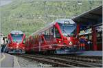 Während der RhB Allegra ABe 8/12 3505 in Tirano für den offiziellen Festakt bereits am Bahnstieg weilt, steht  der ABe 4/12 3503 für Publikumsfahrten nach Poschiavo bereit.

8. Mai 2021