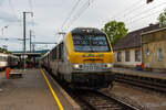 Die CFL 3018 (91 82 000 3018-0 L-CFL) mit einem IR von Luxembourg nach Liers am 16 Juni 2013 beim Halt im Bahnhof Ettelbr�ck (Ettelbr�ck/Ettelbruck).