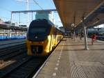 Ein VIRM-Triebwagen fhrt aus dem Bahnhof Utrecht aus.